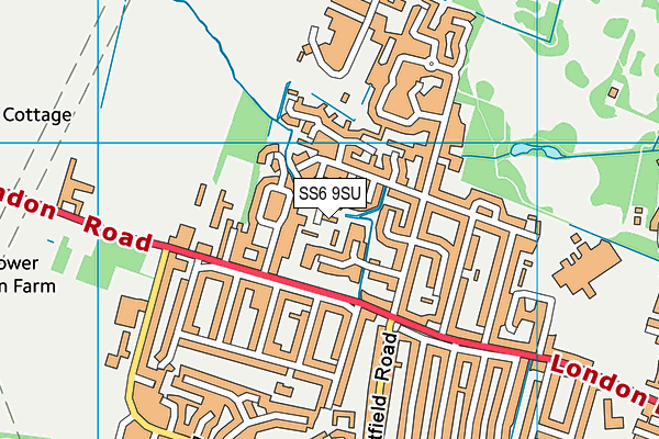 SS6 9SU map - OS VectorMap District (Ordnance Survey)
