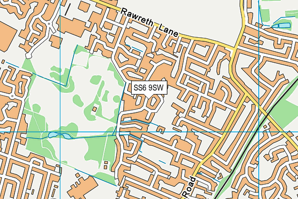 SS6 9SW map - OS VectorMap District (Ordnance Survey)