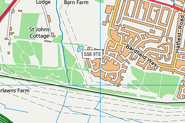 SS6 9TE map - OS VectorMap District (Ordnance Survey)