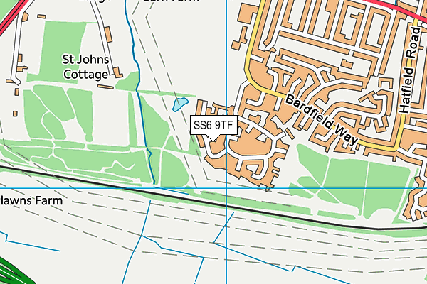 SS6 9TF map - OS VectorMap District (Ordnance Survey)