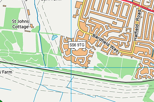 SS6 9TG map - OS VectorMap District (Ordnance Survey)