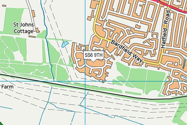 SS6 9TH map - OS VectorMap District (Ordnance Survey)