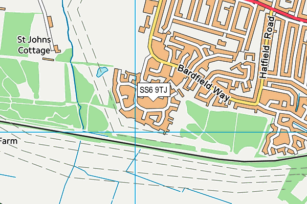 SS6 9TJ map - OS VectorMap District (Ordnance Survey)