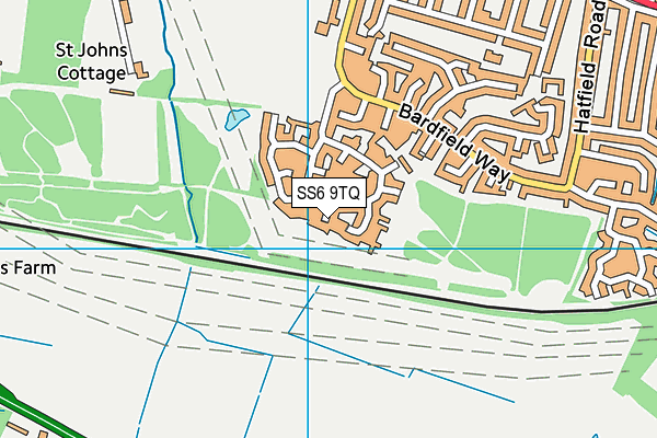 SS6 9TQ map - OS VectorMap District (Ordnance Survey)