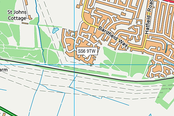 SS6 9TW map - OS VectorMap District (Ordnance Survey)