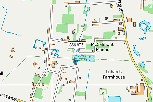 SS6 9TZ map - OS VectorMap District (Ordnance Survey)
