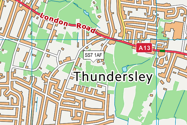 SS7 1AF map - OS VectorMap District (Ordnance Survey)