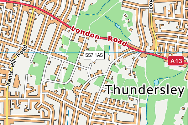 SS7 1AS map - OS VectorMap District (Ordnance Survey)