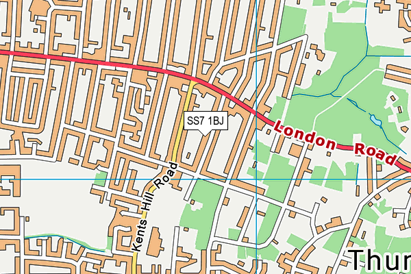 SS7 1BJ map - OS VectorMap District (Ordnance Survey)