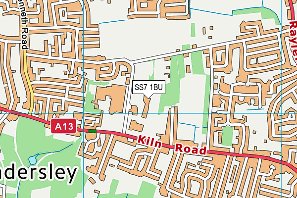 SS7 1BU map - OS VectorMap District (Ordnance Survey)