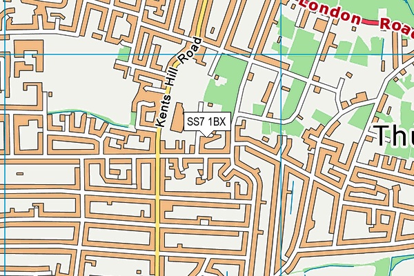 SS7 1BX map - OS VectorMap District (Ordnance Survey)