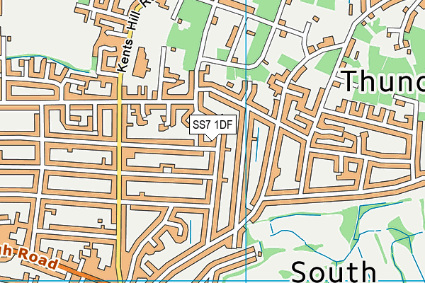 SS7 1DF map - OS VectorMap District (Ordnance Survey)