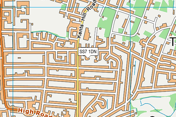 SS7 1DN map - OS VectorMap District (Ordnance Survey)