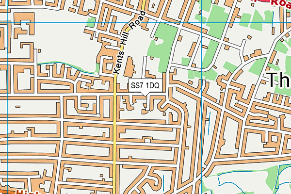 SS7 1DQ map - OS VectorMap District (Ordnance Survey)