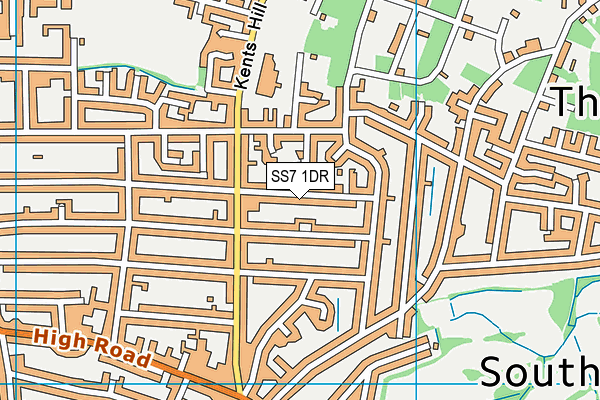 SS7 1DR map - OS VectorMap District (Ordnance Survey)