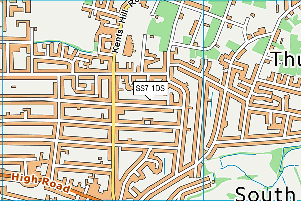 SS7 1DS map - OS VectorMap District (Ordnance Survey)