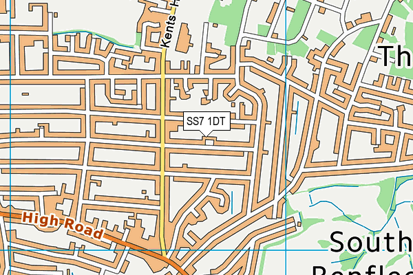 SS7 1DT map - OS VectorMap District (Ordnance Survey)