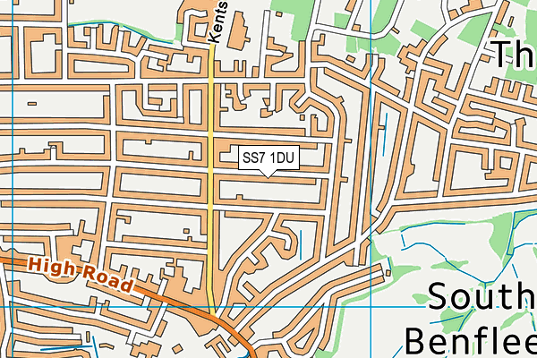 SS7 1DU map - OS VectorMap District (Ordnance Survey)