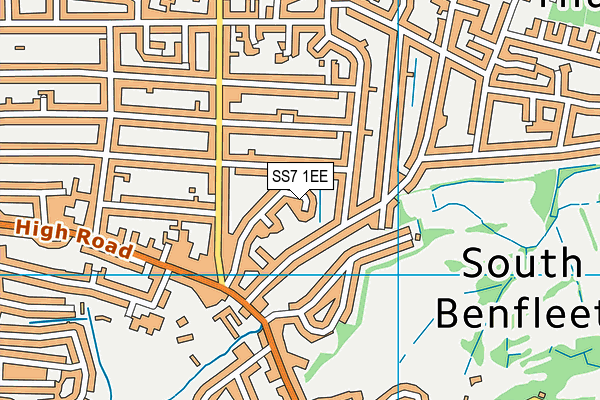 SS7 1EE map - OS VectorMap District (Ordnance Survey)