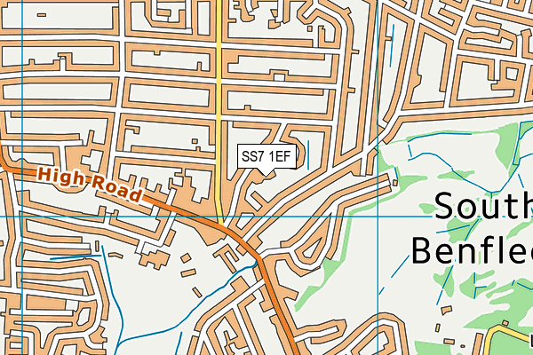 SS7 1EF map - OS VectorMap District (Ordnance Survey)