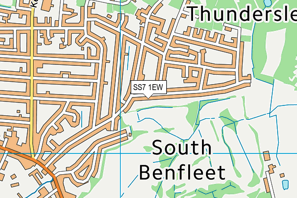 SS7 1EW map - OS VectorMap District (Ordnance Survey)