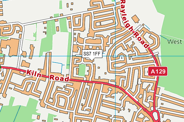 SS7 1FF map - OS VectorMap District (Ordnance Survey)