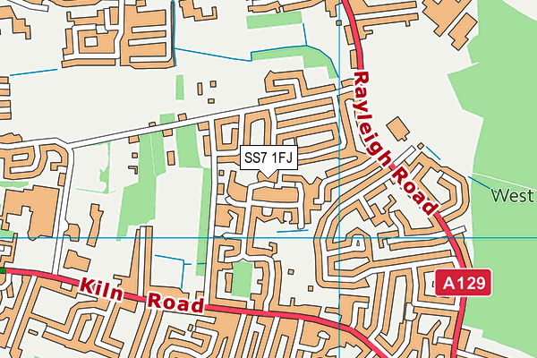 SS7 1FJ map - OS VectorMap District (Ordnance Survey)