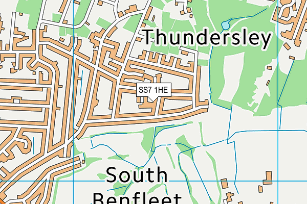 SS7 1HE map - OS VectorMap District (Ordnance Survey)