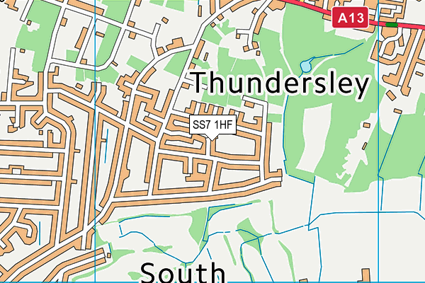 SS7 1HF map - OS VectorMap District (Ordnance Survey)