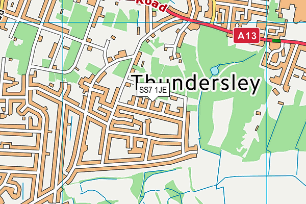 SS7 1JE map - OS VectorMap District (Ordnance Survey)