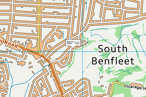 SS7 1JJ map - OS VectorMap District (Ordnance Survey)