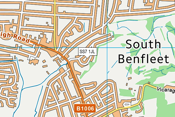 SS7 1JL map - OS VectorMap District (Ordnance Survey)