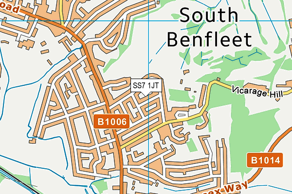 SS7 1JT map - OS VectorMap District (Ordnance Survey)