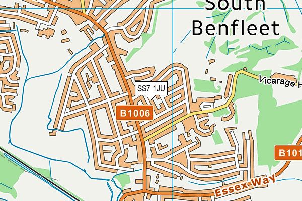 SS7 1JU map - OS VectorMap District (Ordnance Survey)