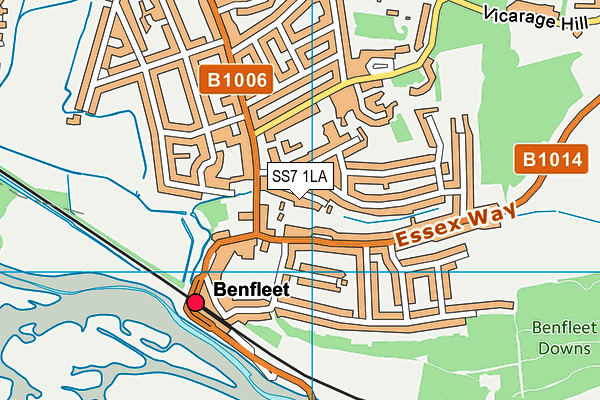 SS7 1LA map - OS VectorMap District (Ordnance Survey)