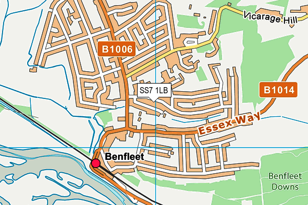 SS7 1LB map - OS VectorMap District (Ordnance Survey)