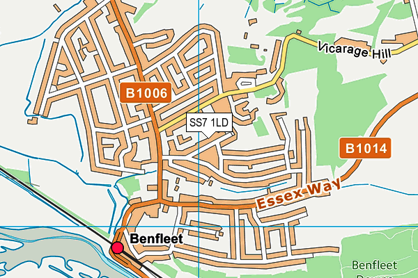 SS7 1LD map - OS VectorMap District (Ordnance Survey)