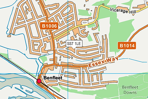 SS7 1LE map - OS VectorMap District (Ordnance Survey)