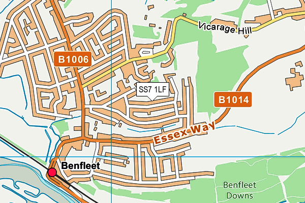 SS7 1LF map - OS VectorMap District (Ordnance Survey)