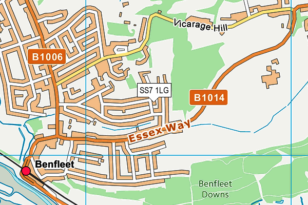 SS7 1LG map - OS VectorMap District (Ordnance Survey)