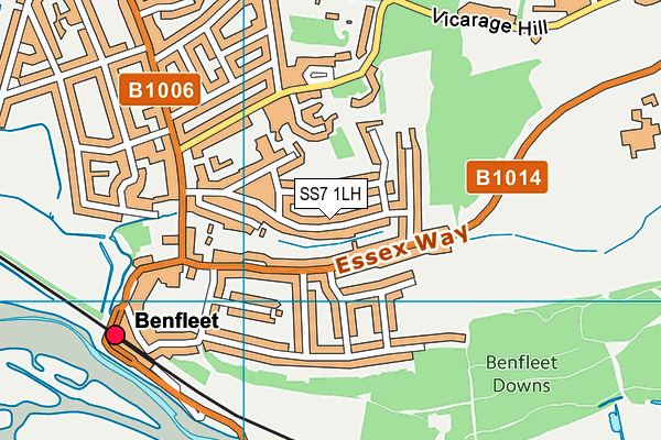 SS7 1LH map - OS VectorMap District (Ordnance Survey)