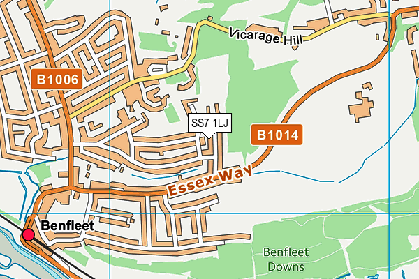 SS7 1LJ map - OS VectorMap District (Ordnance Survey)