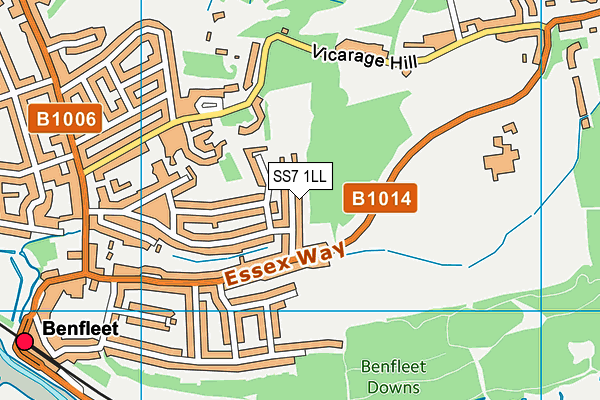 SS7 1LL map - OS VectorMap District (Ordnance Survey)