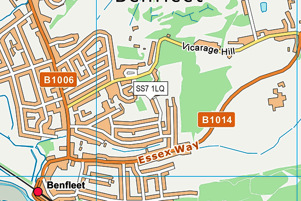 SS7 1LQ map - OS VectorMap District (Ordnance Survey)