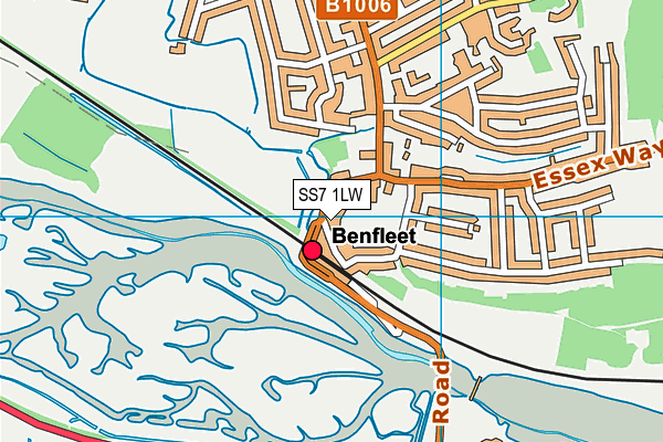 SS7 1LW map - OS VectorMap District (Ordnance Survey)