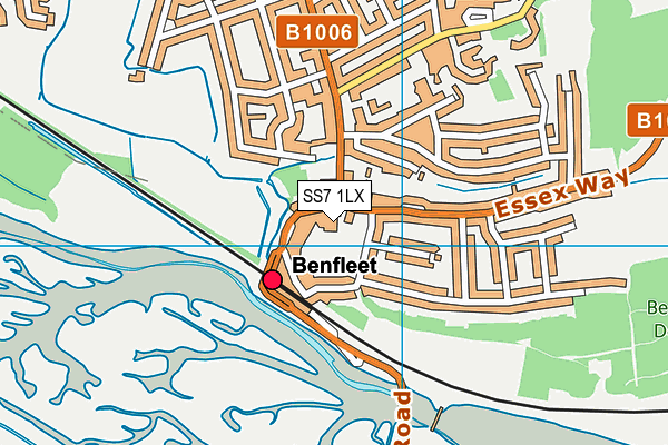 SS7 1LX map - OS VectorMap District (Ordnance Survey)