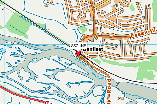 SS7 1NF map - OS VectorMap District (Ordnance Survey)