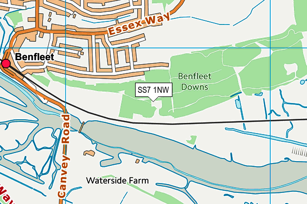 SS7 1NW map - OS VectorMap District (Ordnance Survey)