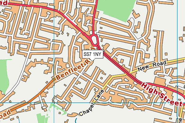 SS7 1NY map - OS VectorMap District (Ordnance Survey)