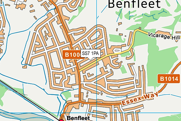 SS7 1PA map - OS VectorMap District (Ordnance Survey)